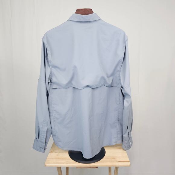 Royal Robbins Insect Shield Shirt Men’s Medium Gray - Relaxed Fit Outdoor Travel - Picture 2 of 4